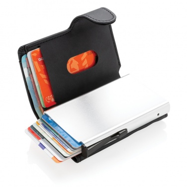 Logotrade promotional product image of: Standard aluminium RFID cardholder with PU wallet