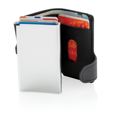 Logotrade promotional giveaway picture of: Standard aluminium RFID cardholder with PU wallet