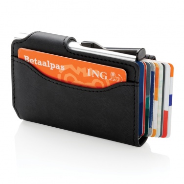 Logo trade promotional item photo of: Standard aluminium RFID cardholder with PU wallet