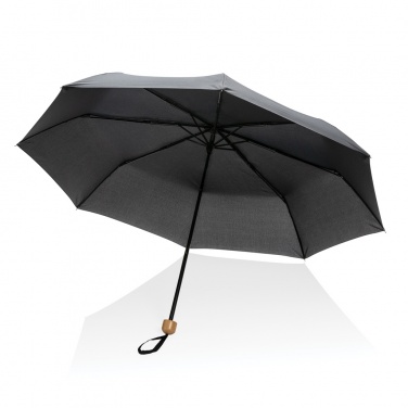 Logotrade corporate gift image of: 20.5" Impact AWARE™ RPET 190T Pongee bamboo mini umbrella