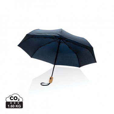 Logotrade promotional merchandise photo of: 21" Impact AWARE™ RPET 190T bamboo auto open/close umbrella