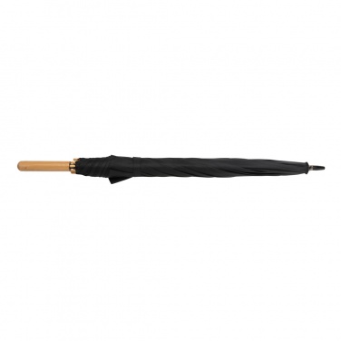 Logo trade promotional gifts image of: 23" Impact AWARE™ RPET 190T auto open bamboo umbrella