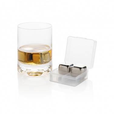 Logotrade corporate gift picture of: Re-usable stainless steel ice cubes 4pc