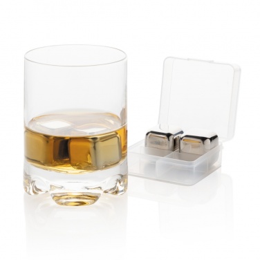 Logo trade advertising product photo of: Re-usable stainless steel ice cubes 4pc