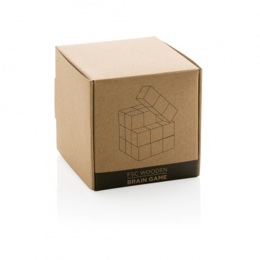 Logotrade promotional merchandise picture of: Wooden brain game in canvas pouch
