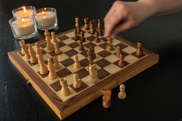 Logo trade promotional merchandise photo of: Luxury wooden foldable chess set