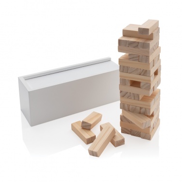 Logo trade promotional gifts image of: Deluxe tumbling tower wood block stacking game