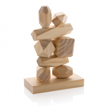 Logo trade promotional giveaways image of: Ukiyo Crios wooden balancing rocks in pouch
