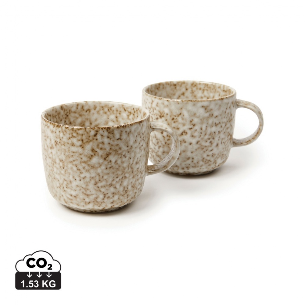 Logo trade advertising product photo of: VINGA Nuvem stoneware mug, 2 pcs set