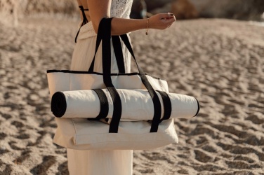 Logo trade promotional giveaways image of: VINGA Volonne AWARE™ recycled canvas beach bag