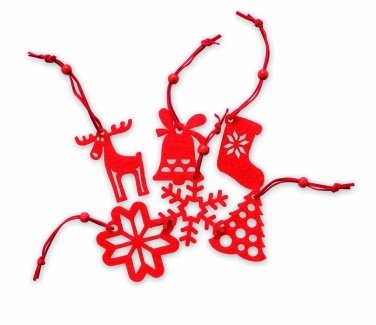 Logotrade promotional merchandise photo of: Set of 6 felt tree hangers