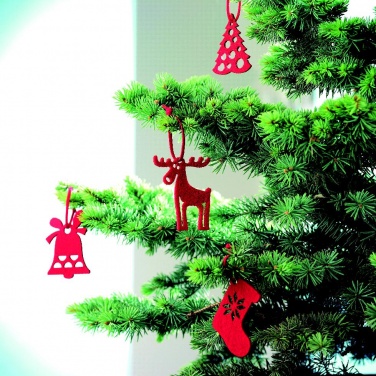 Logo trade promotional merchandise image of: Set of 6 felt tree hangers