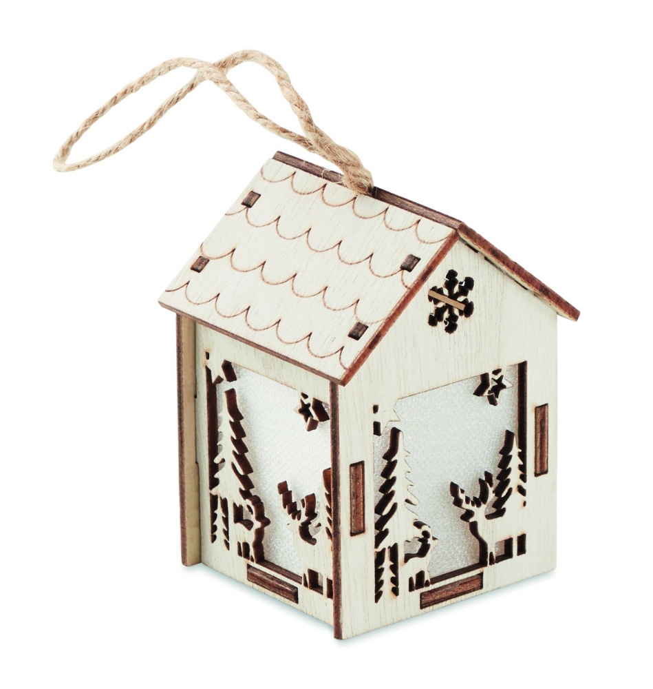 Logotrade promotional item picture of: MDF house with light