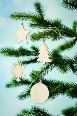 Logo trade corporate gifts image of: Wooden Tree bauble hanger