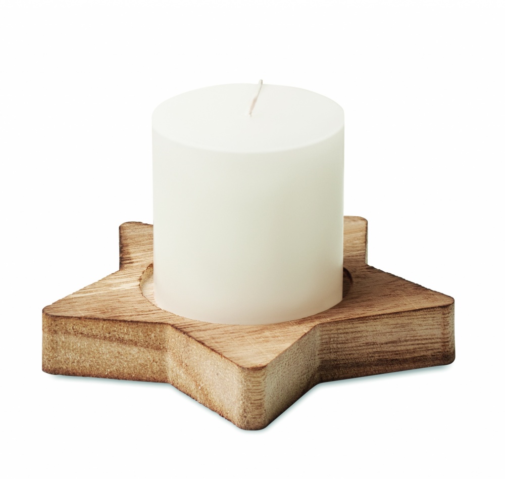 Logotrade business gift image of: Candle on star wooden base