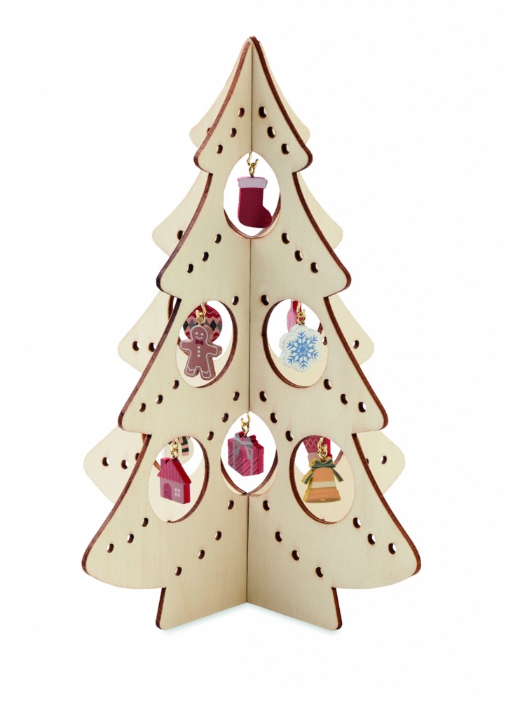 Logo trade promotional items image of: Wooden Xmas tree decoration