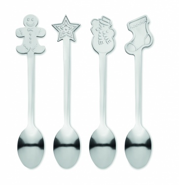 Logotrade promotional merchandise photo of: Set of 4 Christmas tea spoon