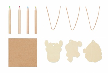 Logo trade advertising products image of: Drawing wooden ornaments set