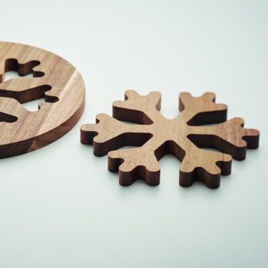 Logotrade promotional products photo of: Acacia wooden pot holders set