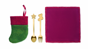 Logo trade corporate gifts image of: Christmas dessert cutlery set