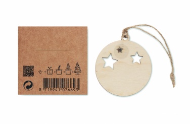 Logo trade promotional gift photo of: Wooden bauble shape hanger