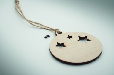 Logo trade business gifts image of: Wooden bauble shape hanger
