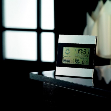 Logo trade promotional items image of: Weather station and clock