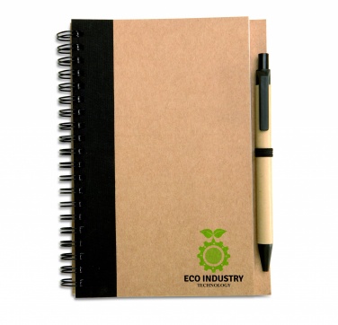 Logo trade promotional products image of: B6 recycled notebook with pen