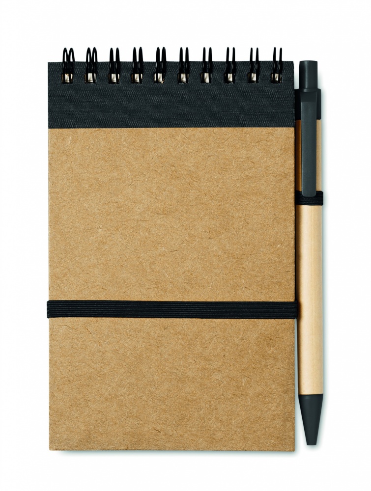 Logo trade promotional gifts picture of: A6 recycled notepad with pen