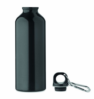 Logo trade corporate gifts picture of: 500 ml single-walled water bottle made of recycled aluminum with a carabiner