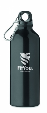 Logo trade advertising products picture of: 500 ml single-walled water bottle made of recycled aluminum with a carabiner