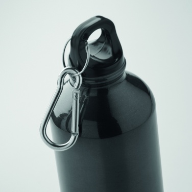 Logo trade corporate gift photo of: 500 ml single-walled water bottle made of recycled aluminum with a carabiner