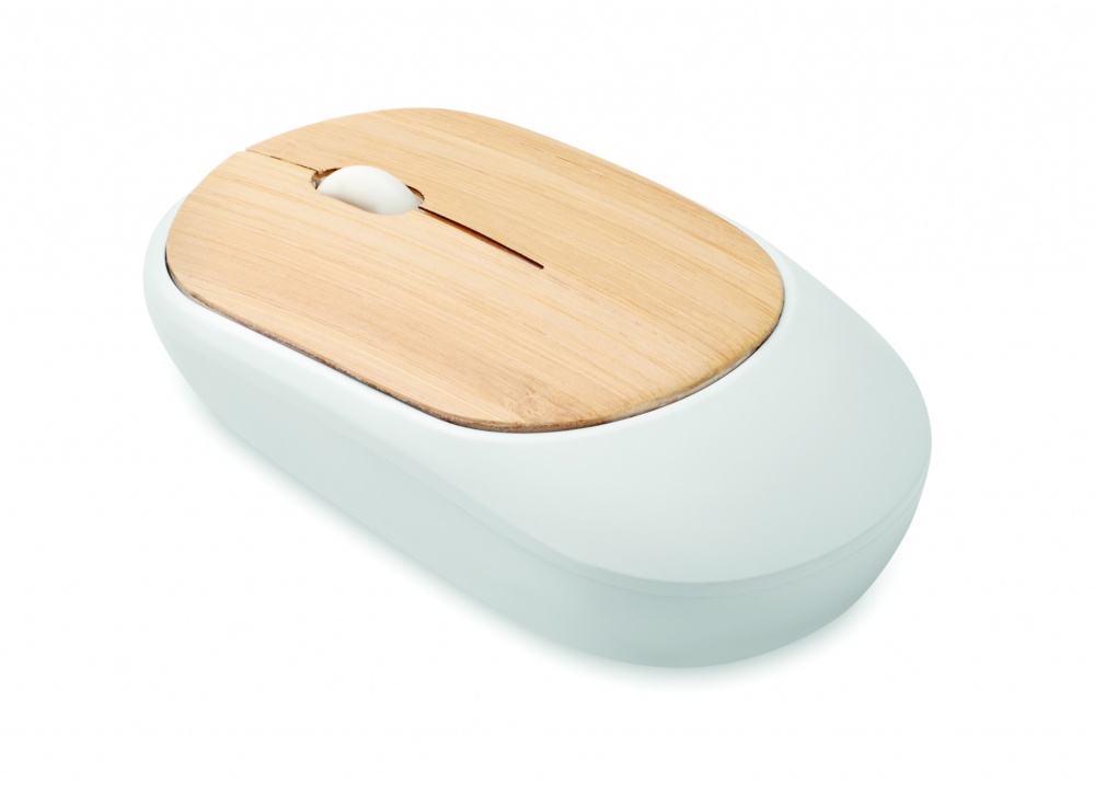Logo trade advertising products image of: Wireless mouse in bamboo