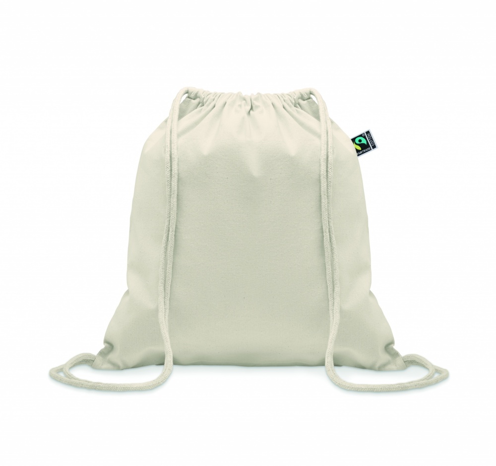 Logo trade business gifts image of: Drawstring bag Fairtrade
