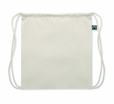 Logo trade promotional giveaways image of: Drawstring bag Fairtrade