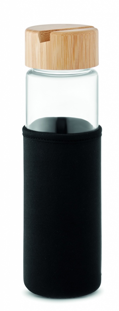 Logo trade promotional gifts picture of: Glass bottle bamboo lid 600ml