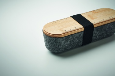 Logo trade business gifts image of: RPET felt pencil case with lid