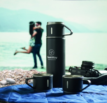 Logo trade corporate gift photo of: Double wall bottle and cup set