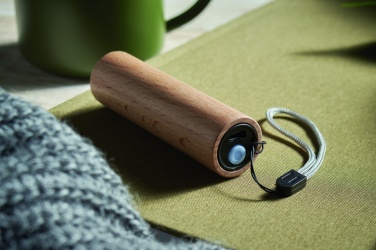 Logo trade advertising products picture of: Beech wood rechargeable torch