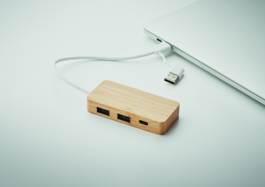 Logotrade promotional merchandise image of: Bamboo USB 3 ports hub