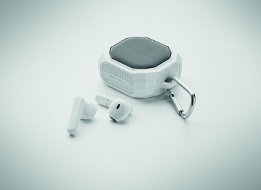 Logo trade advertising products picture of: TWS earbuds with solar charger