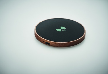 Logotrade promotional item picture of: Wireless charger in acacia 15W