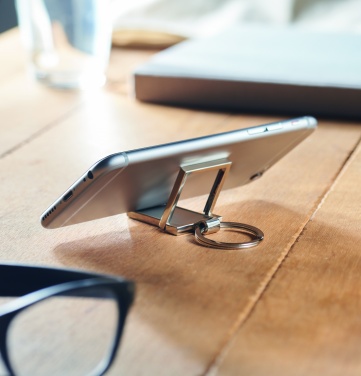 Logo trade promotional items picture of: Metal key ring phone stand Seinajoki