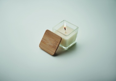 Logo trade promotional product photo of: Squared fragranced candle 50gr