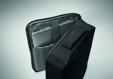Logotrade advertising product picture of: A safe 15-inch laptop backpack made of 300D RPET with a 210D RPET lining and customizable printing.