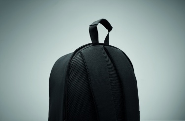 Logo trade corporate gifts image of: A 15-inch laptop backpack made of recycled pre-consumer cotton and recycled polyester with customizable printing.