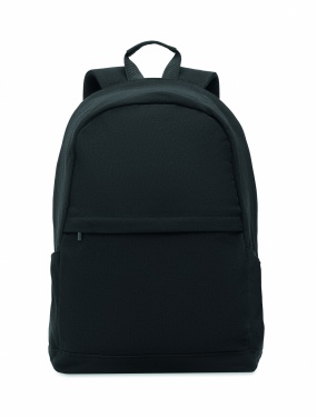 Logo trade promotional merchandise picture of: A 15-inch laptop backpack made of recycled pre-consumer cotton and recycled polyester with customizable printing.