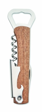 Logo trade promotional merchandise picture of: 3 in 1 bamboo bottle opener WOOL