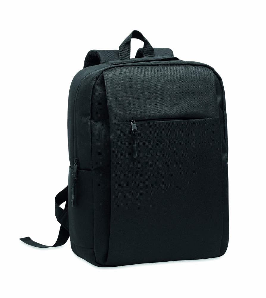 Logotrade promotional merchandise image of: Slim 15 inch laptop backpack made of 600D RPET polyester with a 210D lining and customizable printing