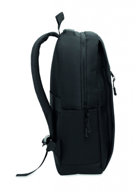 Logo trade promotional giveaway photo of: Slim 15 inch laptop backpack made of 600D RPET polyester with a 210D lining and customizable printing